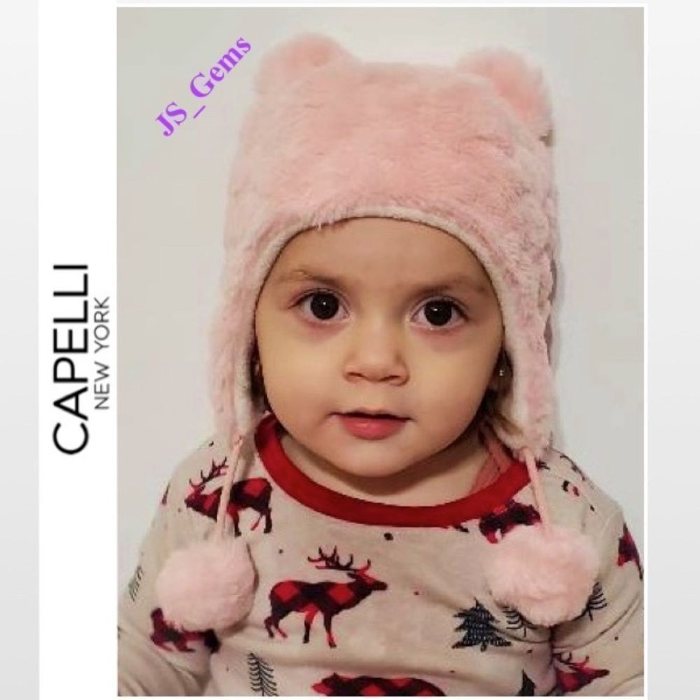Pink Kid Baby Girl Bunny Pom Pom Hat Acce